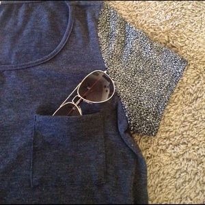 New Vanilla Bay Tee Glitter Sleeve